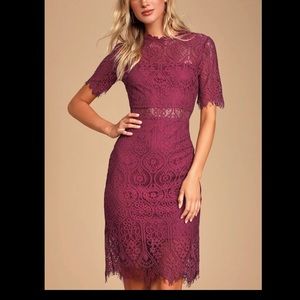 Lulu’s Remarkable Lace Dress in Burgundy